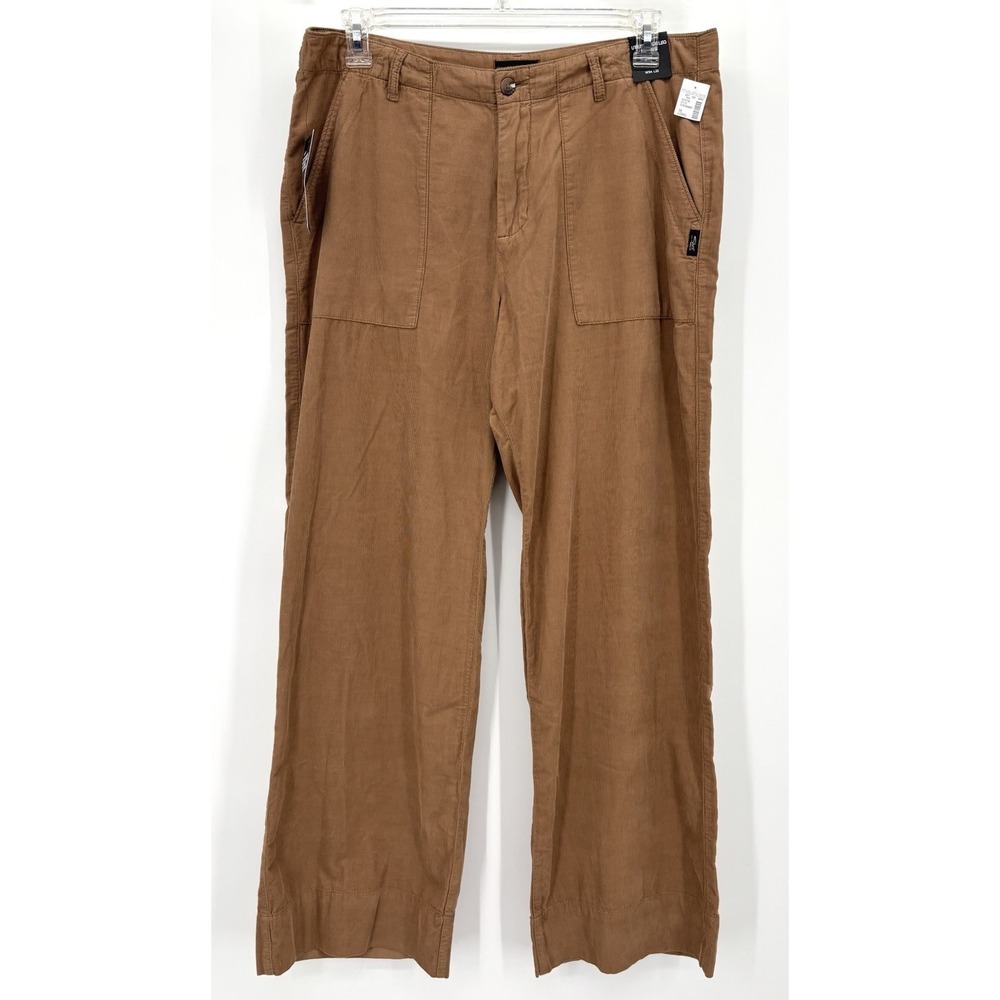 Silver Jeans Utility Wide Leg Pants Size 34x32 Camel Brown Mid Rise Corduroy NWT